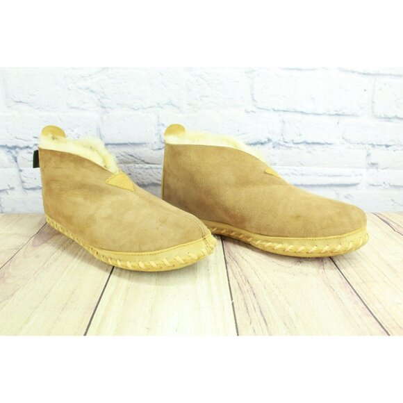 LL Bean Wicked Good Shearling Lined Slipper Boots Brown Suede Size 11 M - Picture 3 of 9